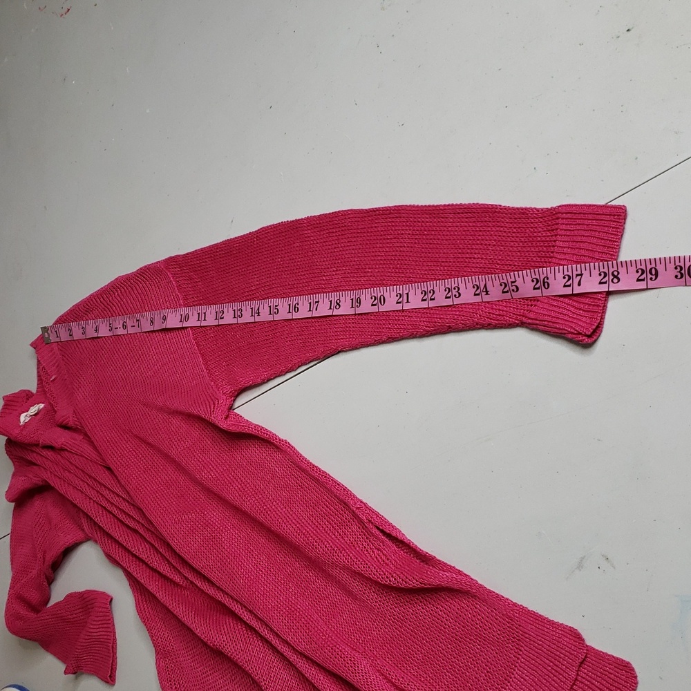Eileen Fisher Open Knit Crew Neck Pullover Sweater Size L Hot Pink Feminine - Picture 11 of 12